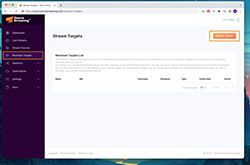 Go to the Restream Targets tab. Choose the "Create Target" option from the top left corner.